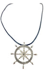Anchor Wheel Double Necklace Set