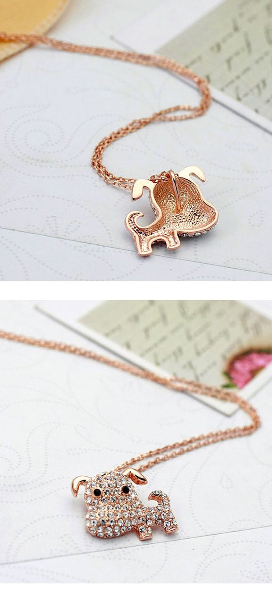 Dog Necklace with Clustered Swarovski Crystals