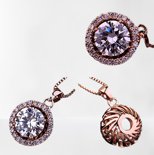 Sparkling Halo Necklace With Swarovski Crystals