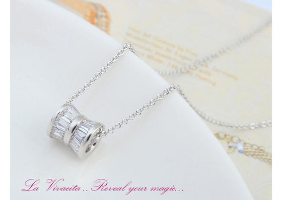 Bow Necklace with Platinum Plating