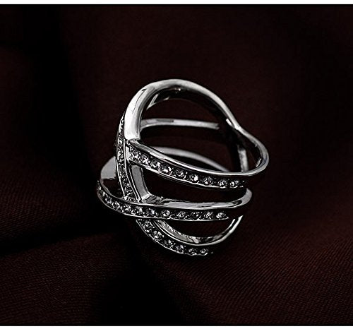 Sparkling Stack Cross Ring with Swarovski Crystals