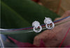 Pretty Silver Stud Loop Earrings