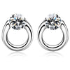Pretty Silver Stud Loop Earrings