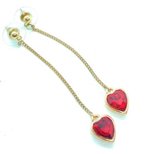  Heart Drop Earrings with Swarovski Crystals